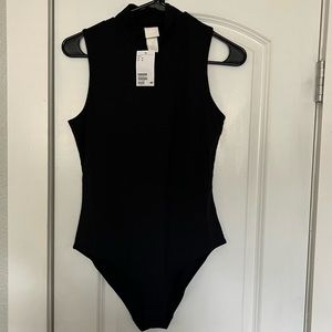 H&M Black Ribbed Body Suit